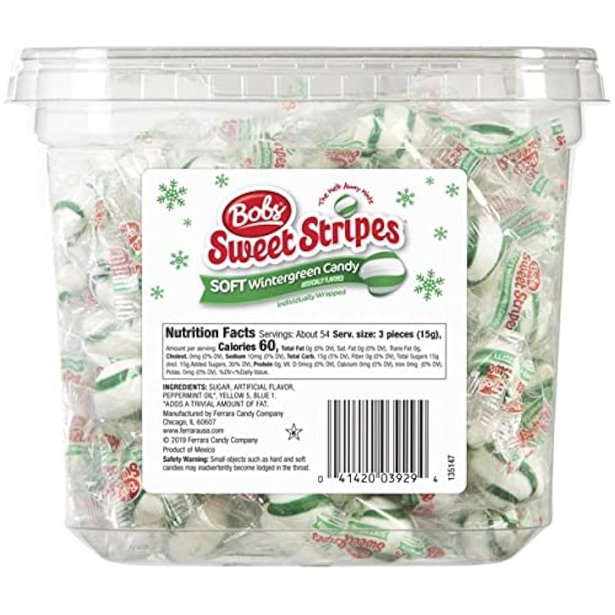 Amazon.com : Bobs Sweet Stripes Soft Wintergreen Candy 200